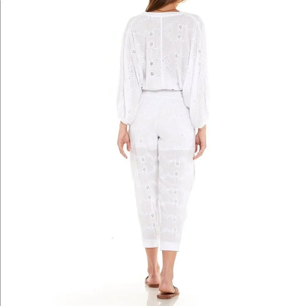 Young Fabulous & Broke Eyelet White Pants